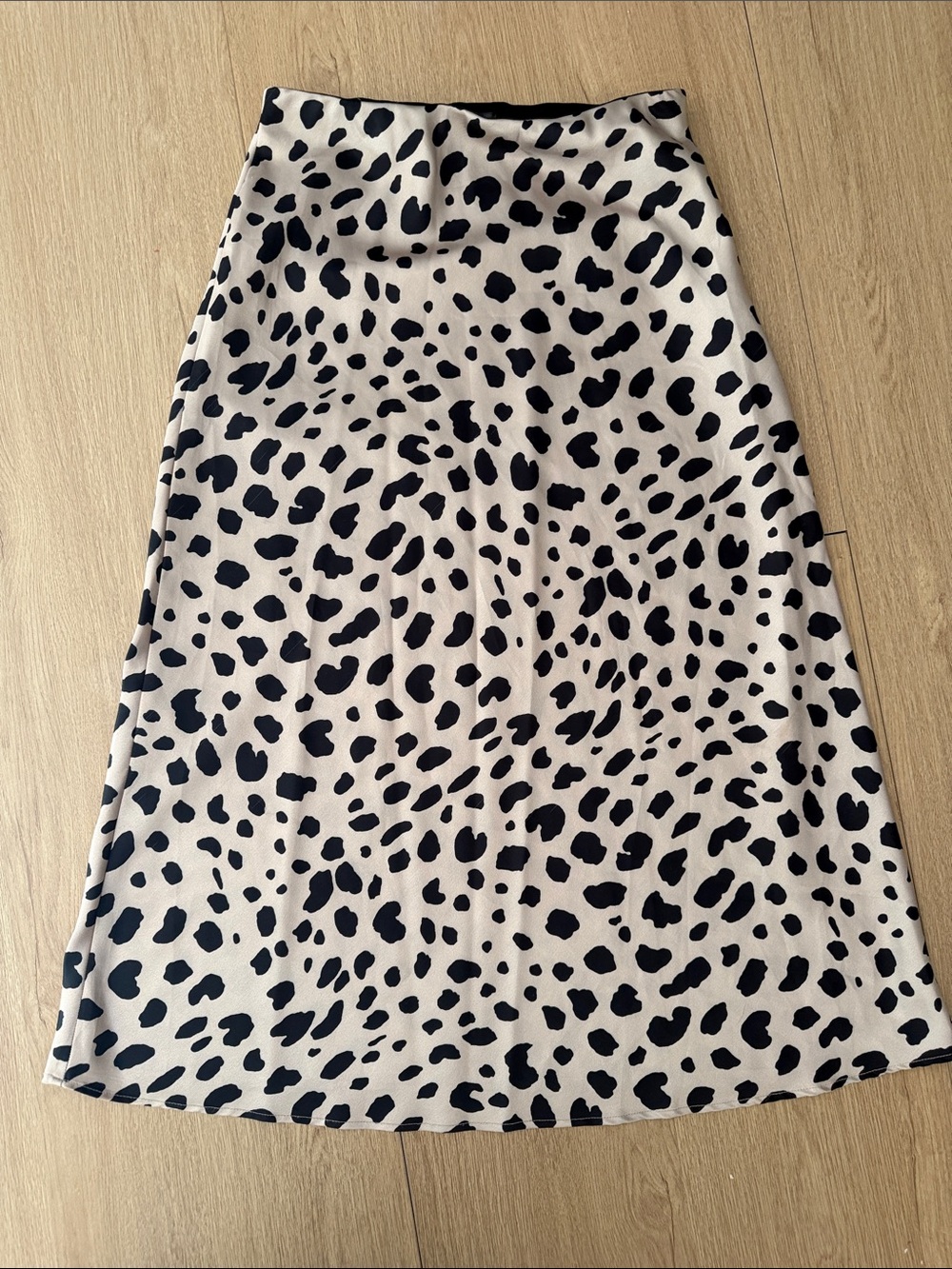 Aqua Black and White Animal Spot A-Line Skirt